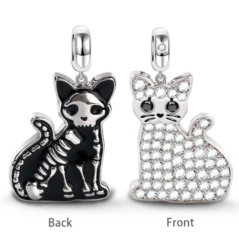 Gnoce Schrodinger's Cat Charm Platinum-plated Silver Blend - Image 2