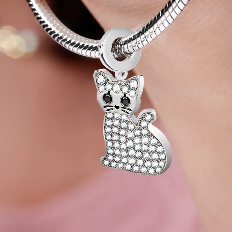 Gnoce Schrodinger's Cat Charm Platinum-plated Silver Blend - Image 4