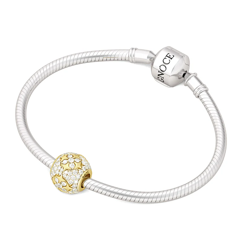 Gnoce Golden Star Paved Cubic Zirconia Charm Platinum-plated Silver Blend - Image 3