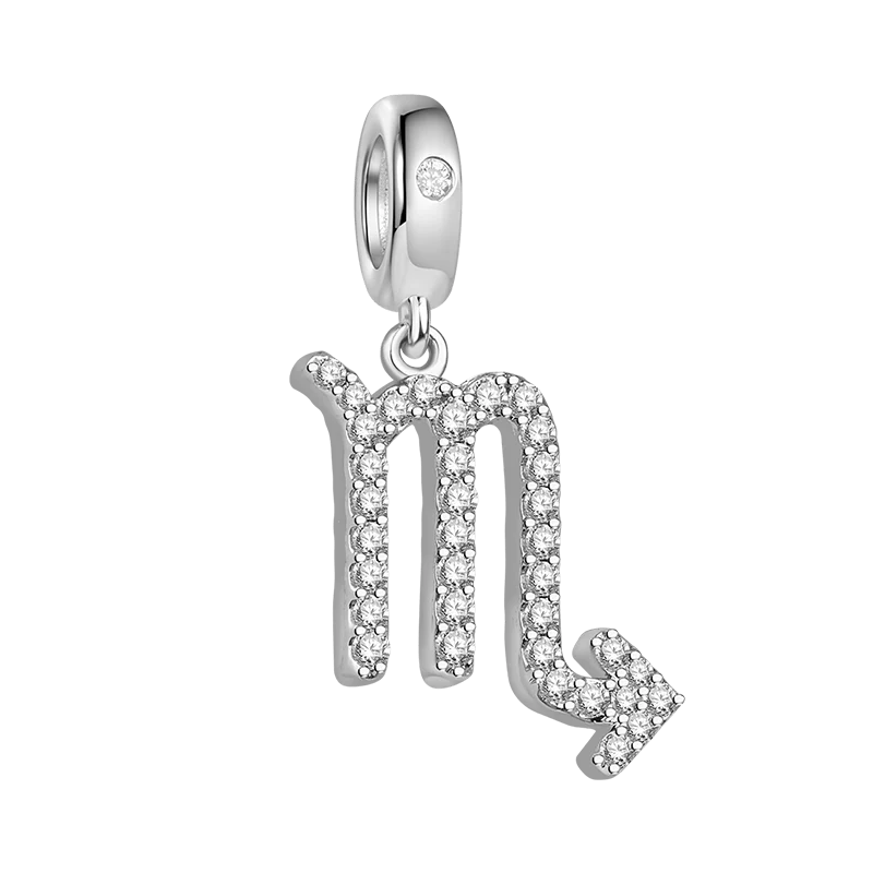 Gnoce Scorpio Zodiac Charm Platinum-plated Silver Blend