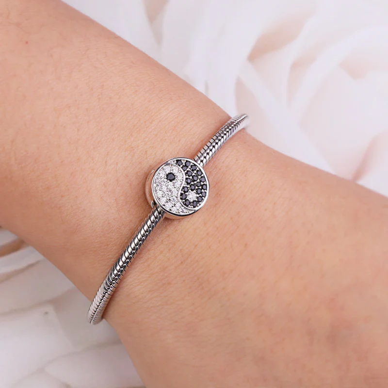 Gnoce Yin Yang Diagram Charm Platinum-plated Silver Blend - Image 3