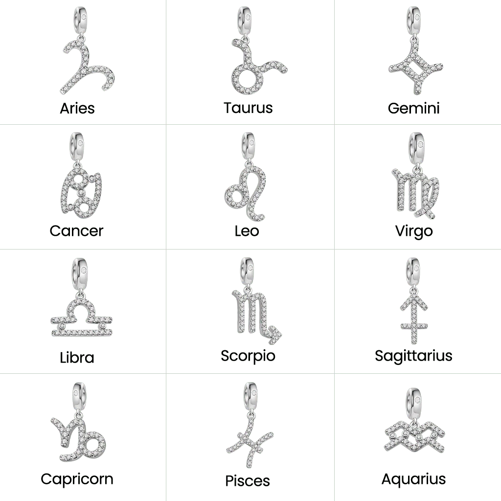 Gnoce Zodiac Sign Pendant Sterling Silver Charm - Image 2