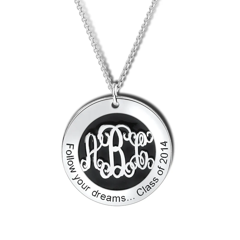 Classic Monogram Necklace 925 Sterling Silver - Image 3