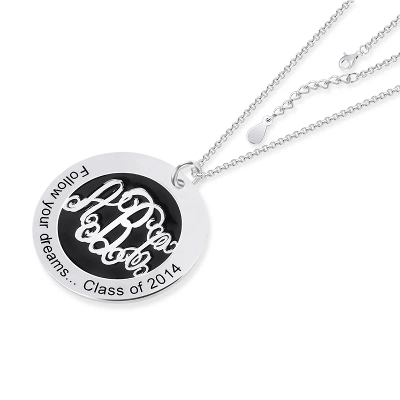 Classic Monogram Necklace 925 Sterling Silver - Image 4
