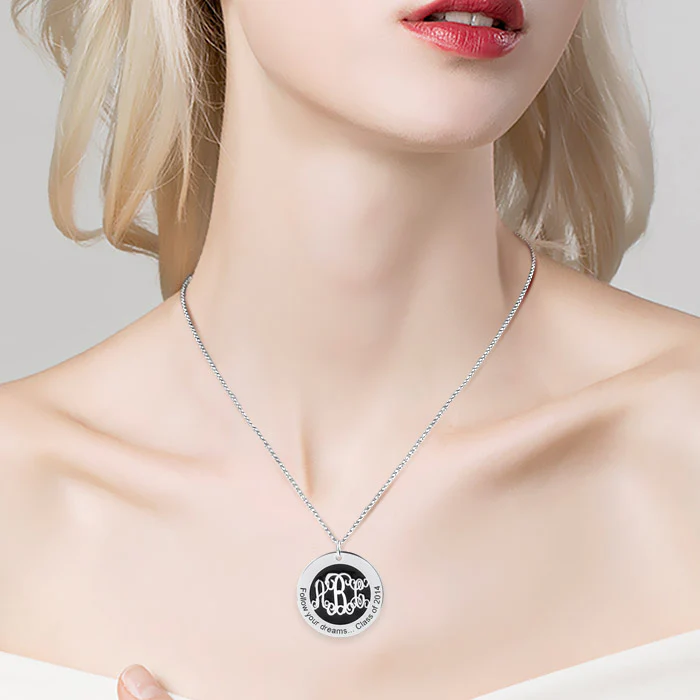 Classic Monogram Necklace 925 Sterling Silver - Image 5