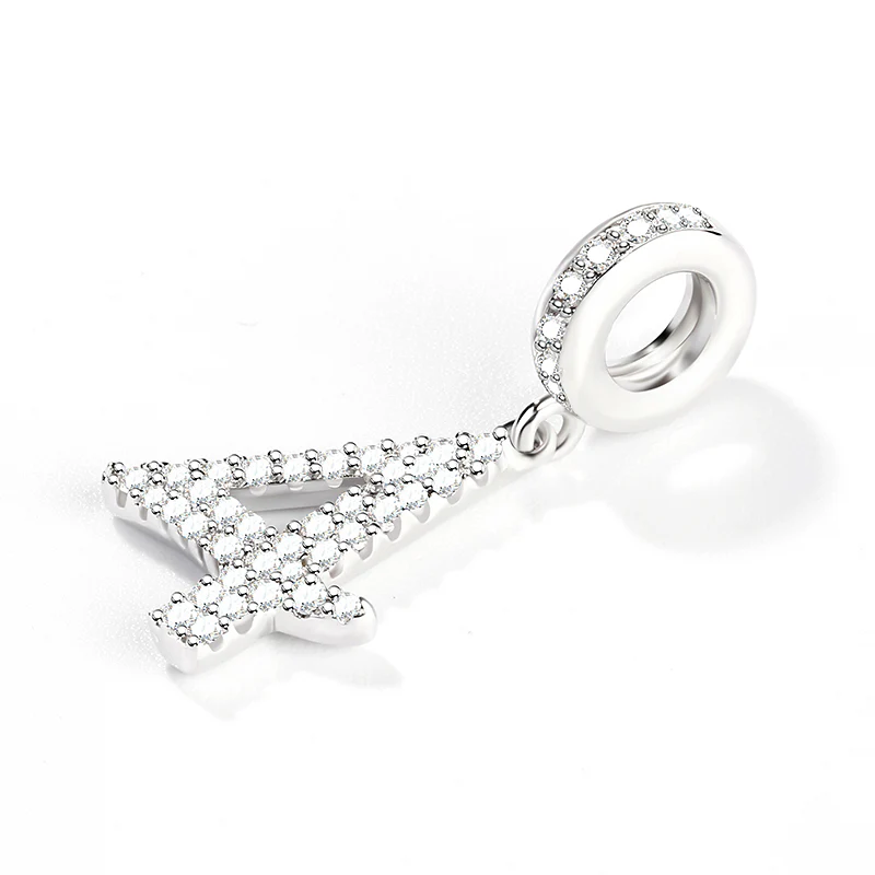 Gnoce Number Four Theme Charm  Platinum-plated Silver Blend - Image 2