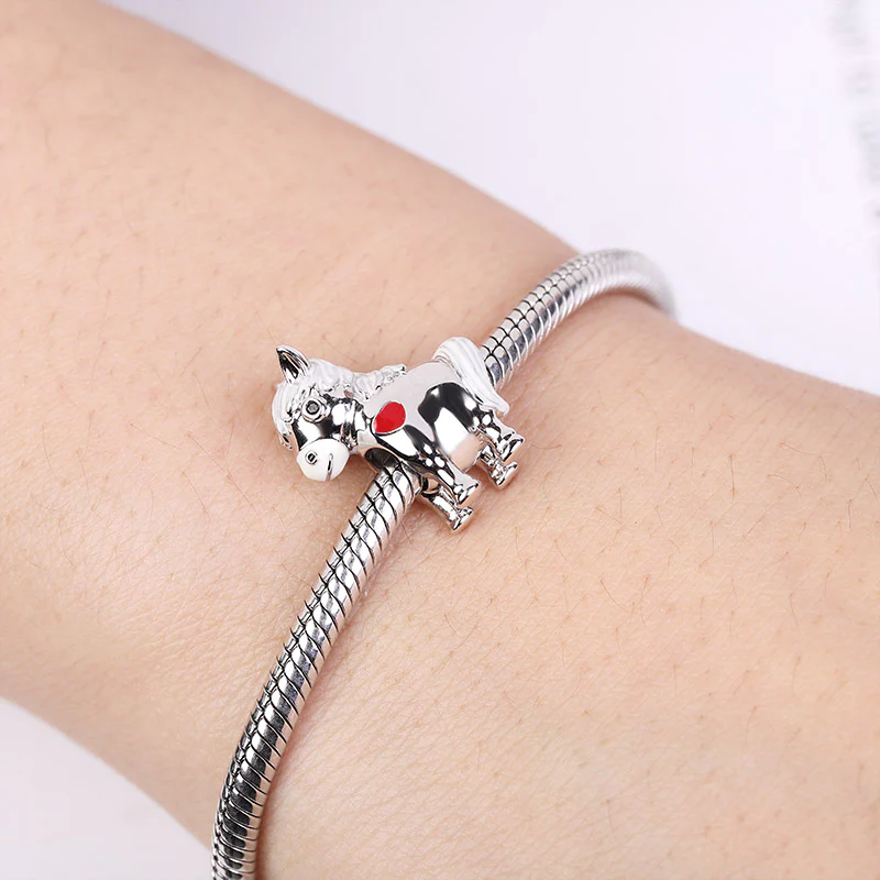 Gnoce Horse Charm Platinum-plated Silver Blend - Image 3