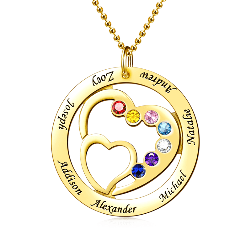 Heart in Heart Name Necklace S925 Silver Bead Chain - Image 3