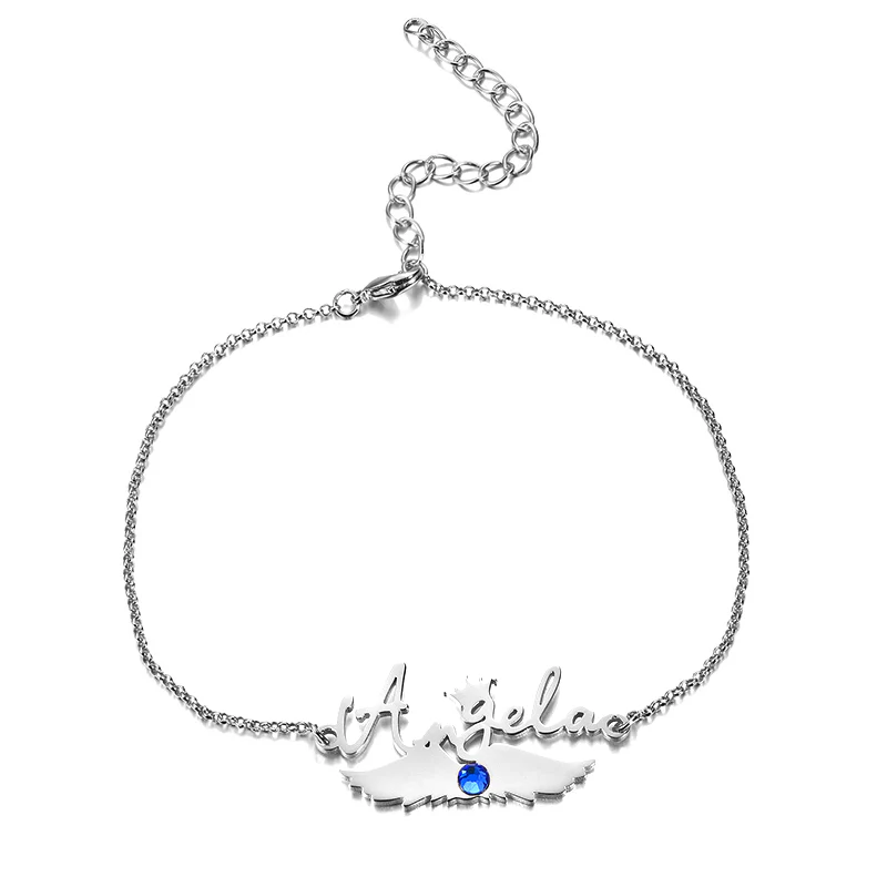 Personalized Name on the Wings Bracelet Sterling Silver - Image 3