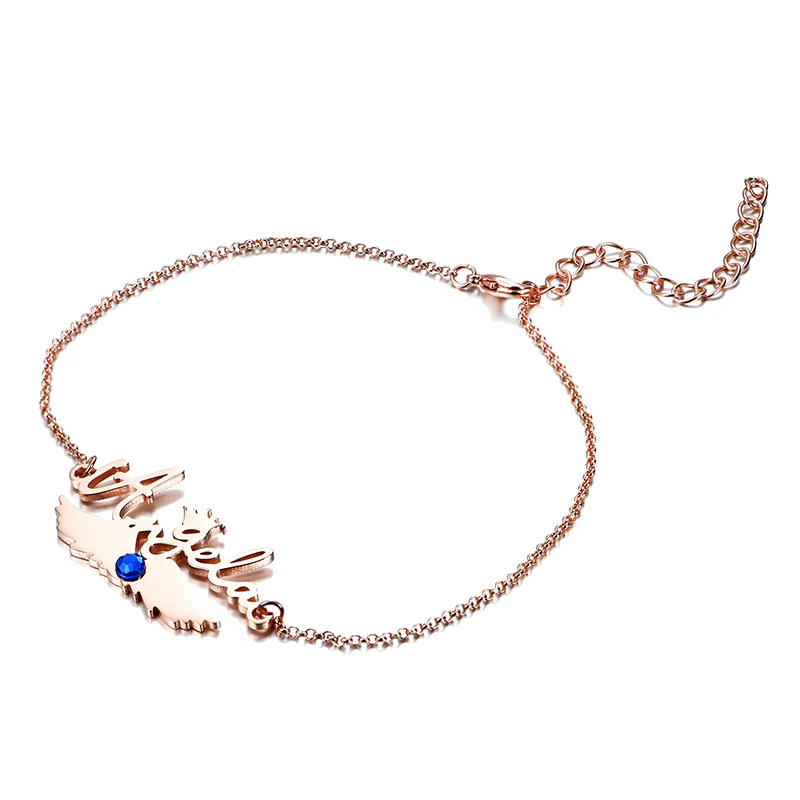 Personalized Name on the Wings Bracelet Sterling Silver - Image 4