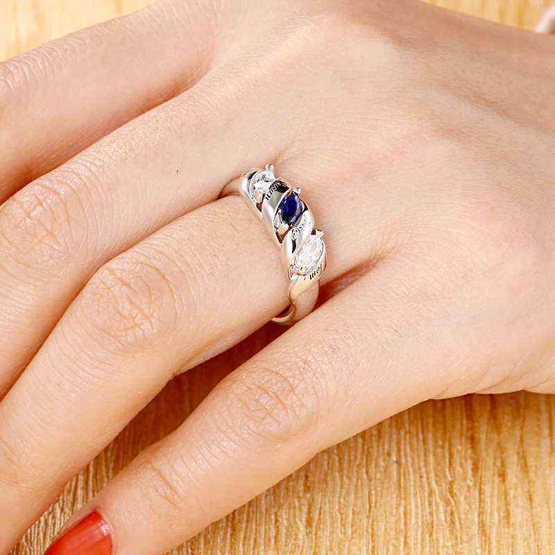 Cutomized Ring Spiral Marquise Row Ring S925 Silver - Image 4