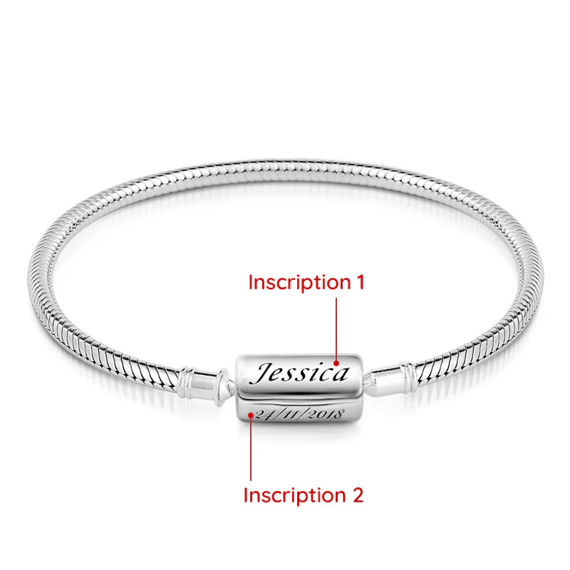 Basic Engravable Name Bracelet 925 Sterling Silver - Image 3