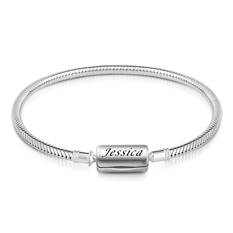Basic Engravable Name Bracelet 925 Sterling Silver - Image 4