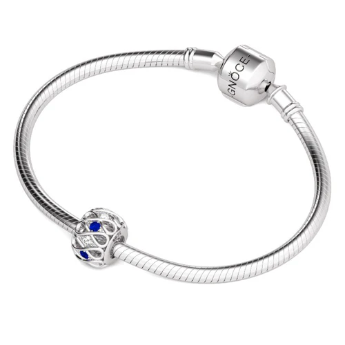 Gnoce Infinity Hope Blue White Hollow Charm Platinum-plated Silver Blend - Image 3