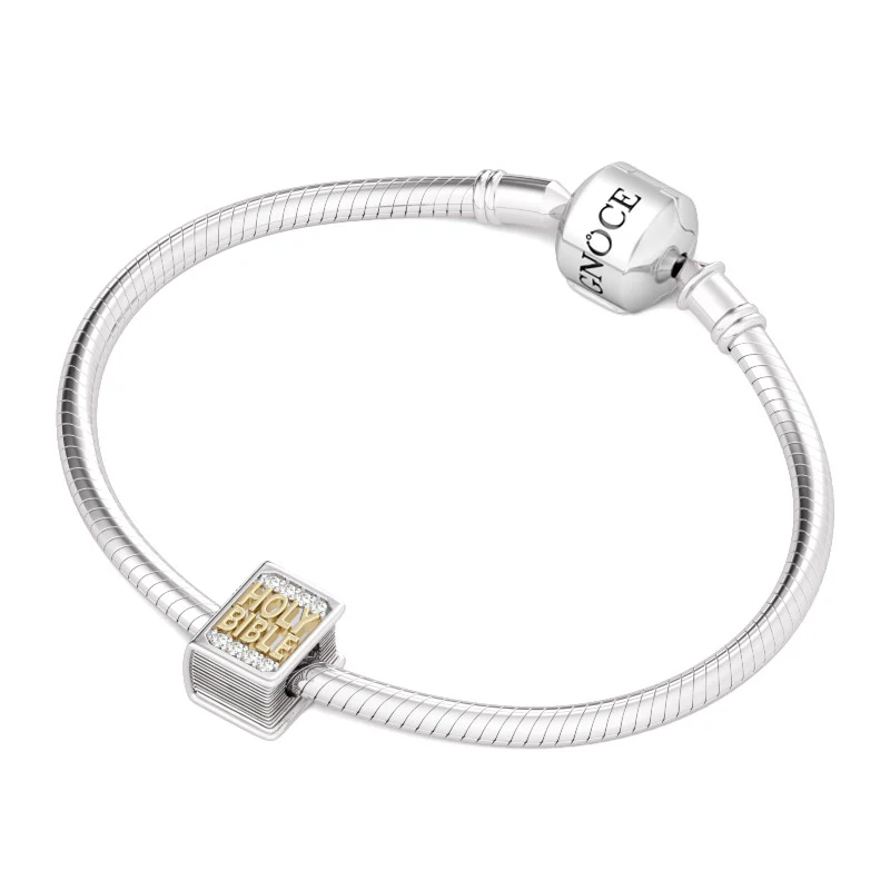 Gnoce Christian Cross Holy Bible Charm Platinum-plated Silver Blend - Image 3