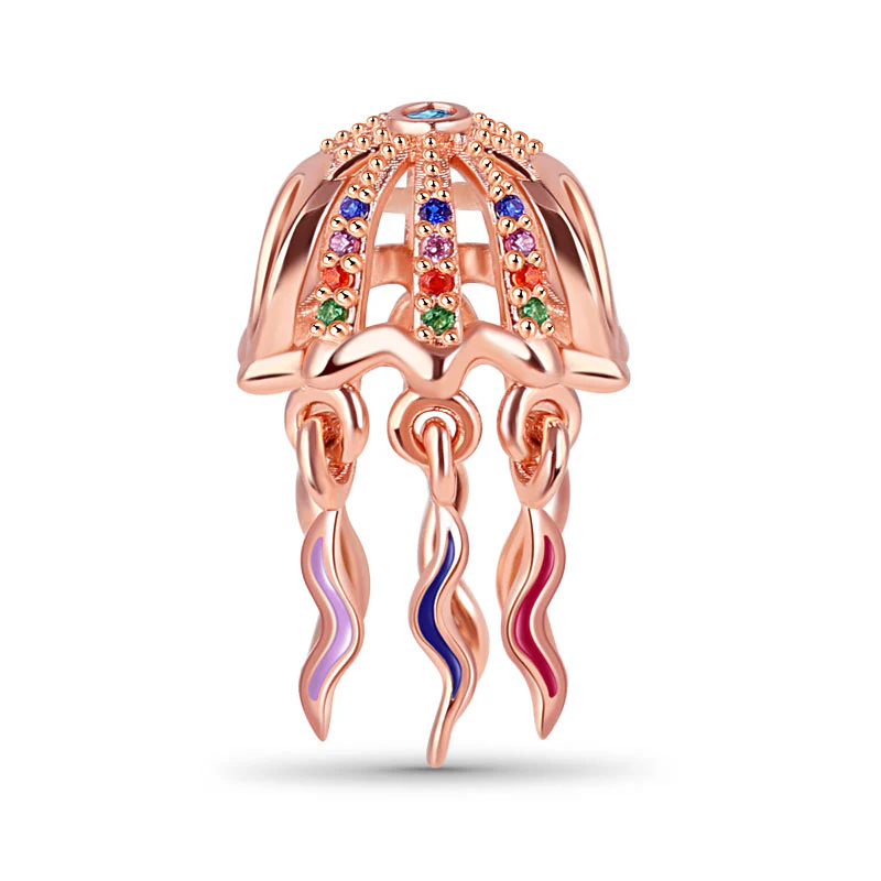 Gnoce Jellyfish Charm Platinum-plated Silver Blend