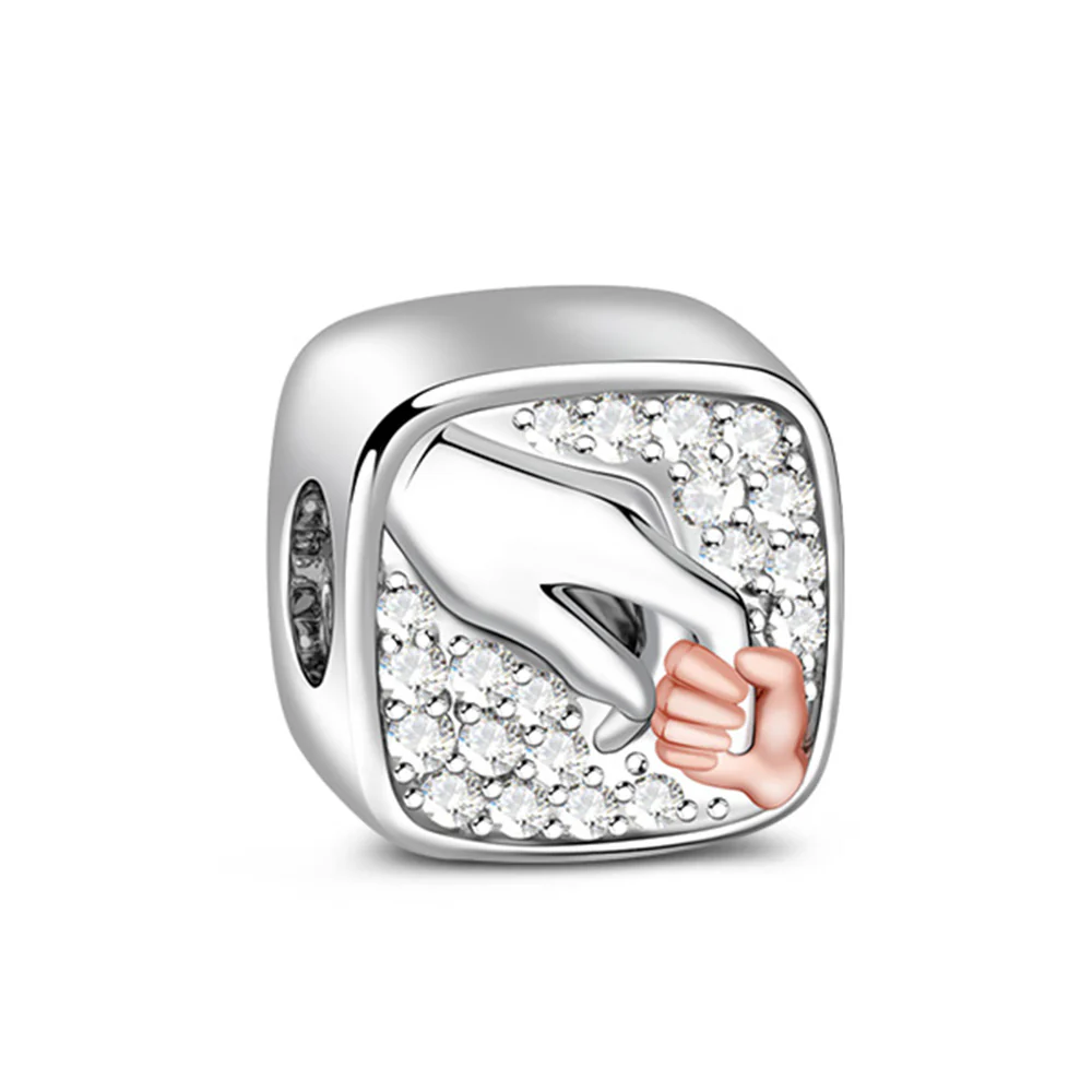 Gnoce Love Bond Holding Hands Photo Charm Platinum-plated Silver Blend - Image 2