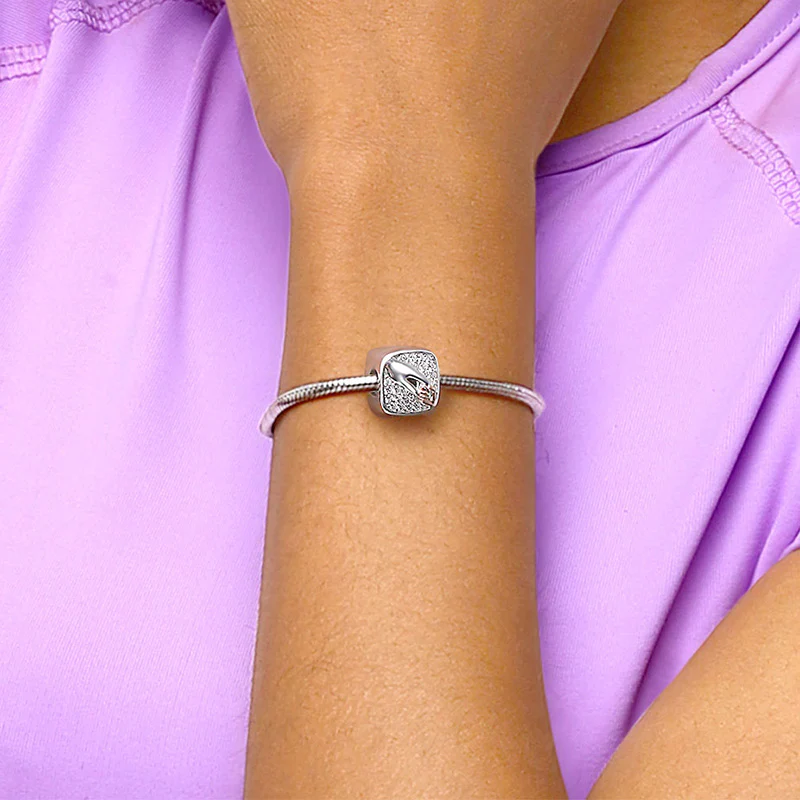 Gnoce Love Bond Holding Hands Photo Charm Platinum-plated Silver Blend - Image 5