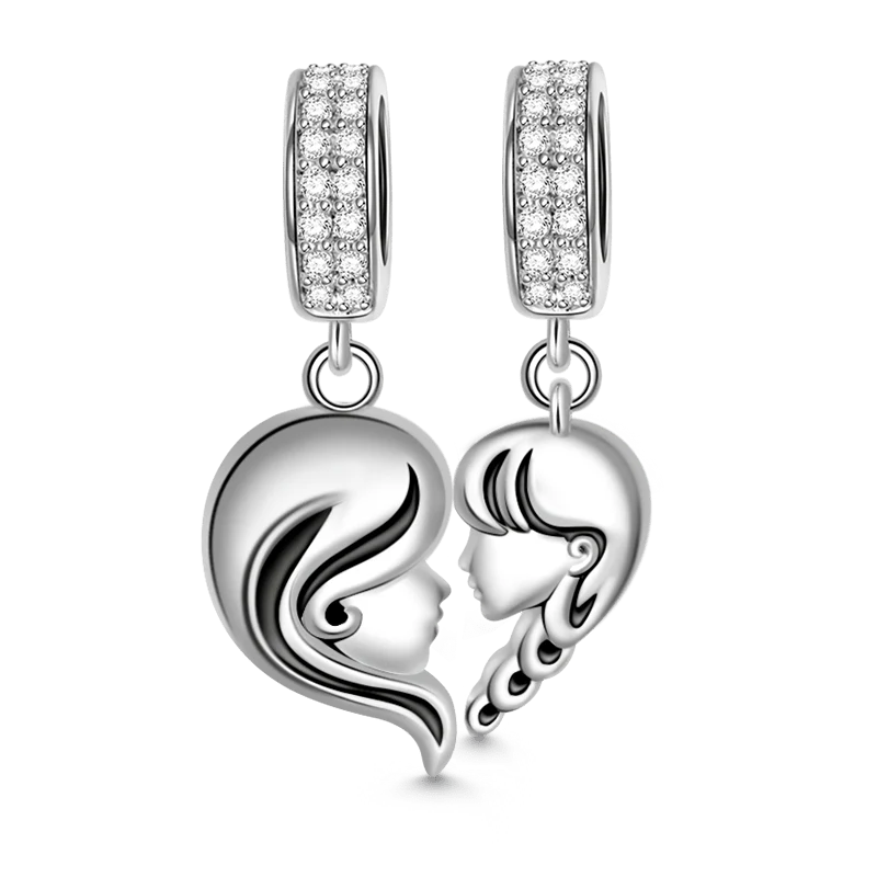Gnoce Maternal Bond Matching Heart Pendant Platinum-plated Silver Blend