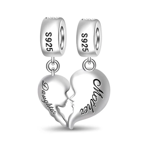 Gnoce Maternal Bond Matching Heart Pendant Platinum-plated Silver Blend - Image 2