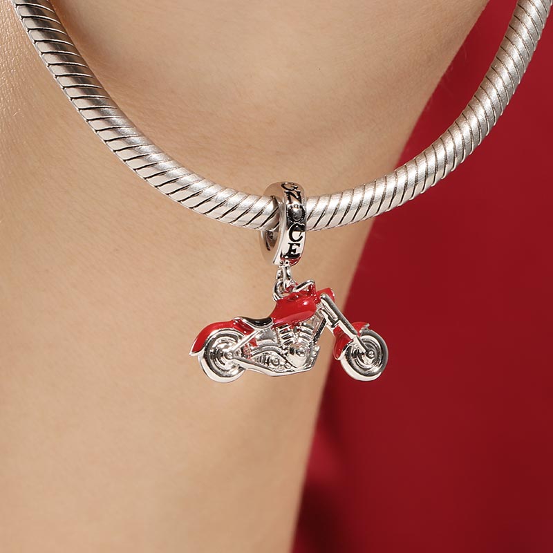 Gnoce Motorcycle Charm Platinum-plated Silver Blend - Image 3