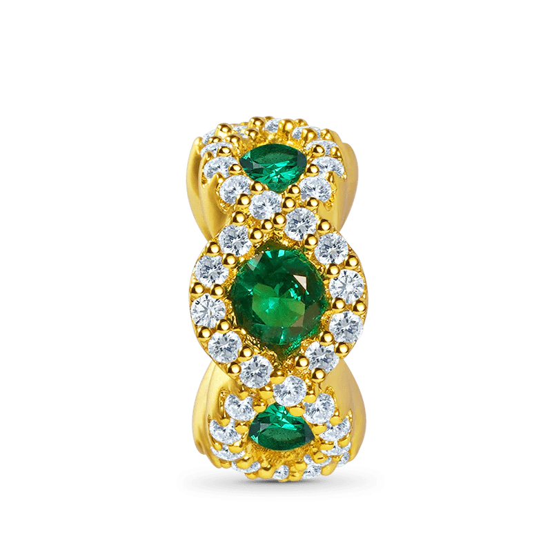 Gnoce Oval Cut Emerald Stopper for Charm Platinum-plated Silver Blend