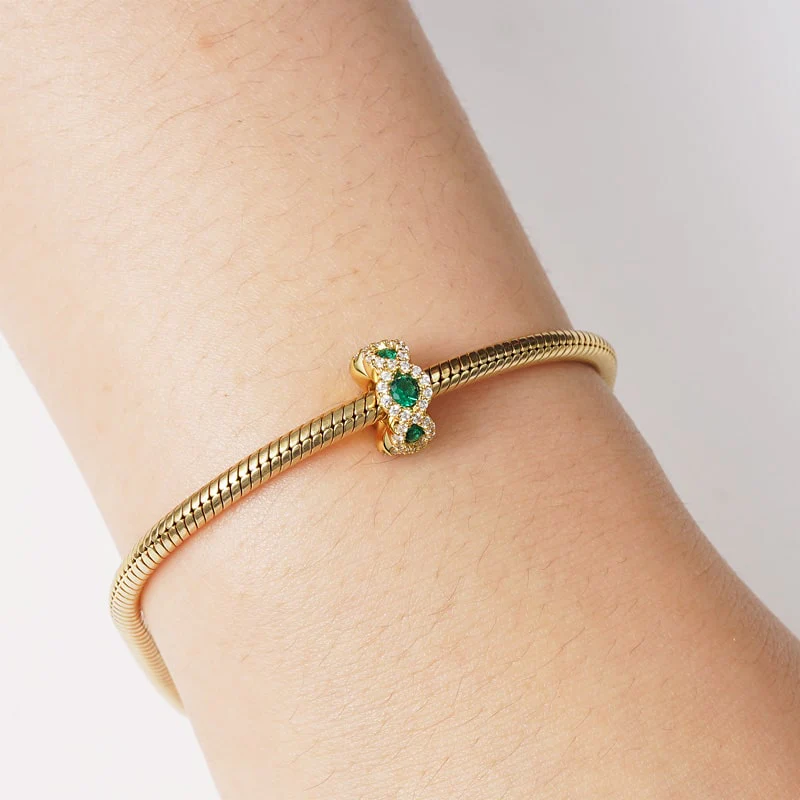 Gnoce Oval Cut Emerald Stopper for Charm Platinum-plated Silver Blend - Image 3