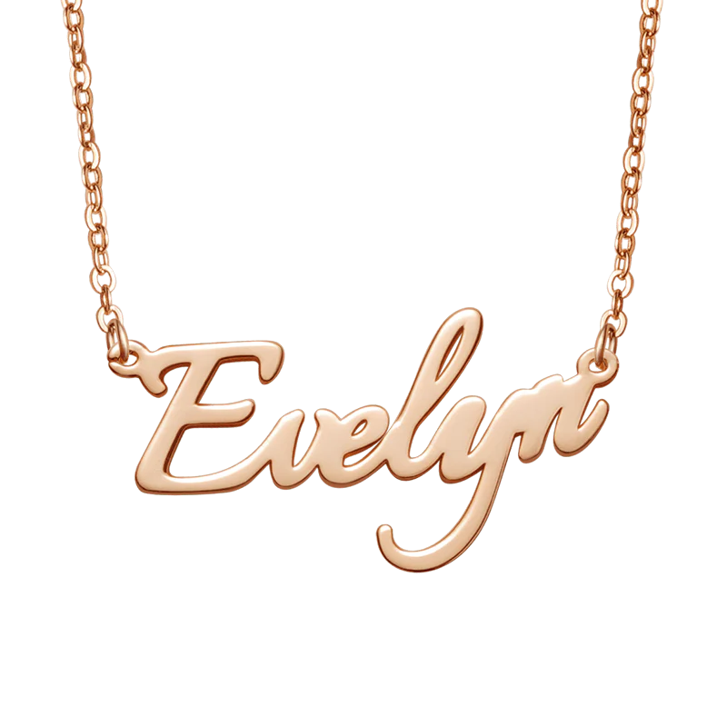 Name Necklace Rose Gold Sterling Sivler Cross Chain