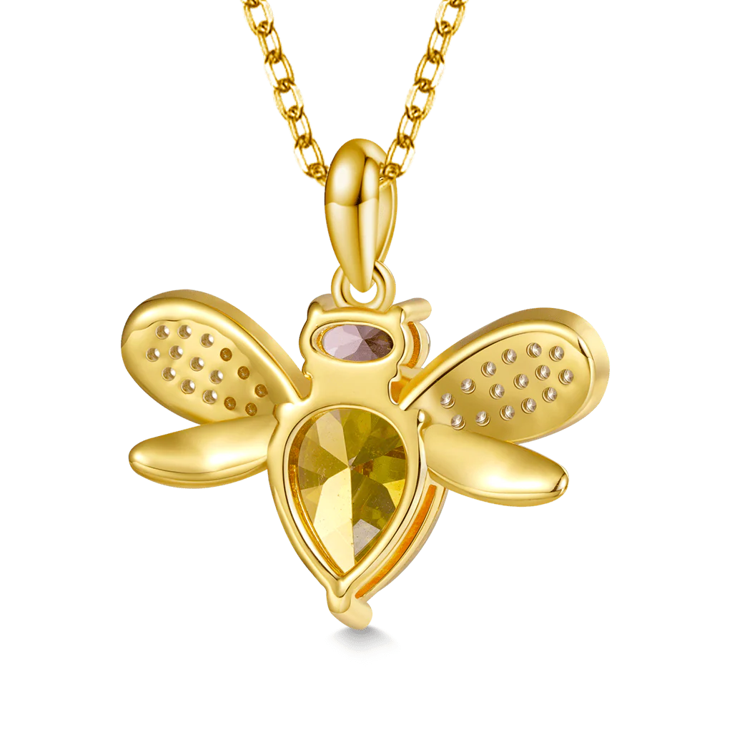 Gnoce Bee Necklace Platinum-plated Silver Blend - Image 2