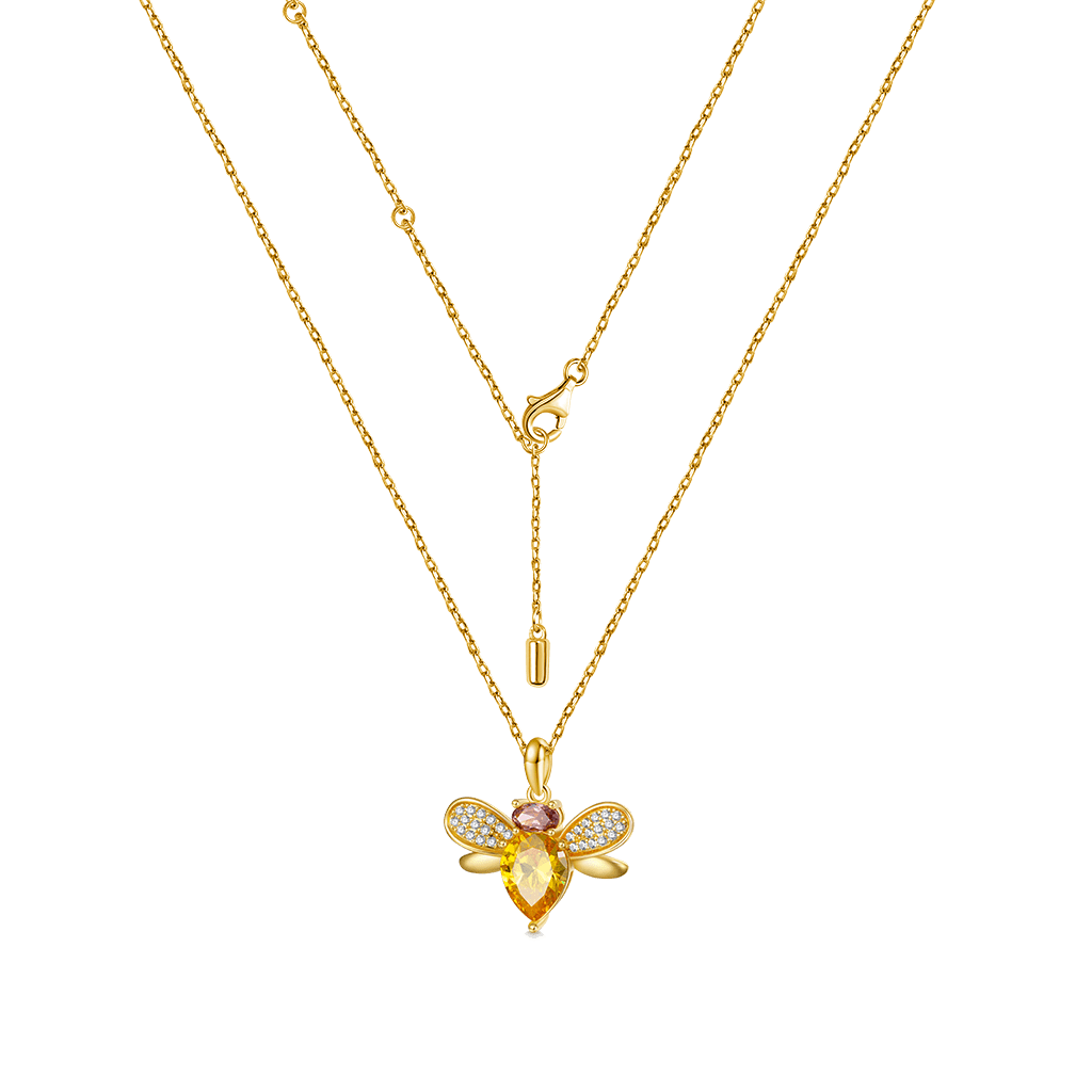 Gnoce Bee Necklace Platinum-plated Silver Blend - Image 3