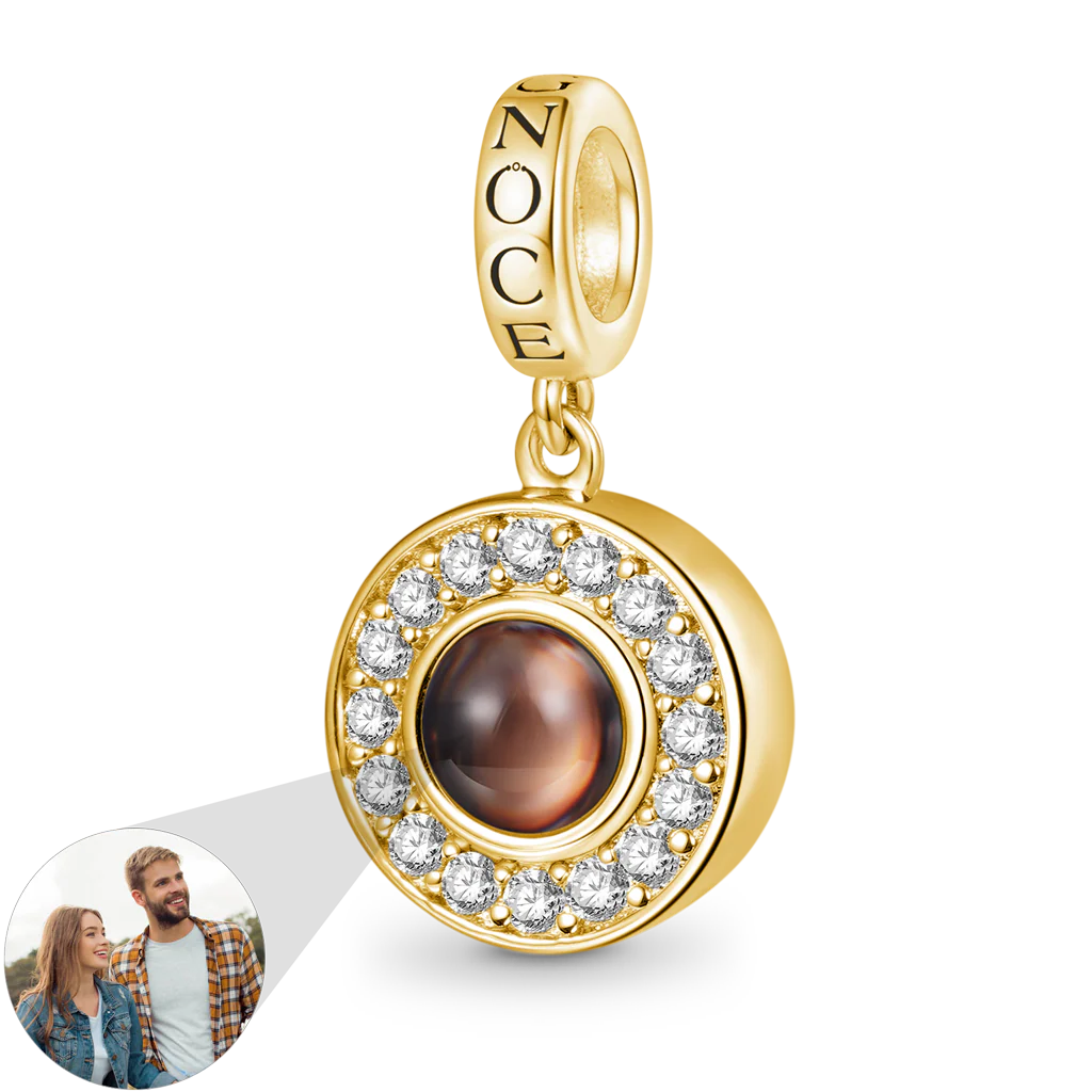 Gnoce Projection Photo Charm Platinum-plated Silver Blend
