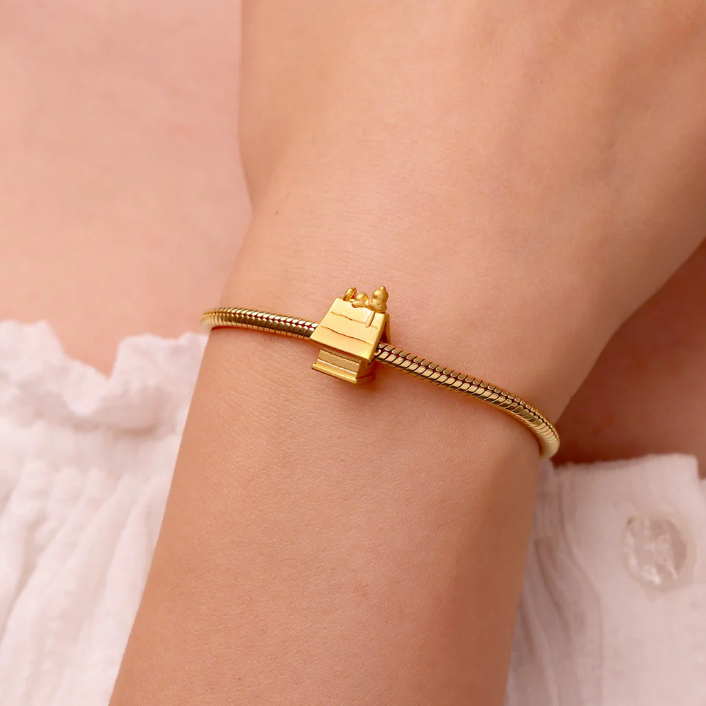 Gnoce 18k Gold Peanuts Snoopy Doghouse Stopper Charm - Image 6