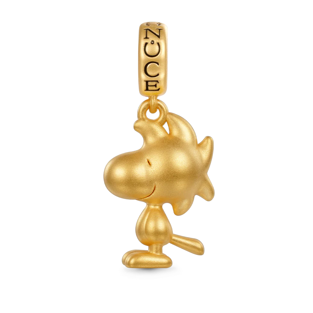 Gnoce 18k Gold Peanuts Woodstock Pendant Dangle Charm