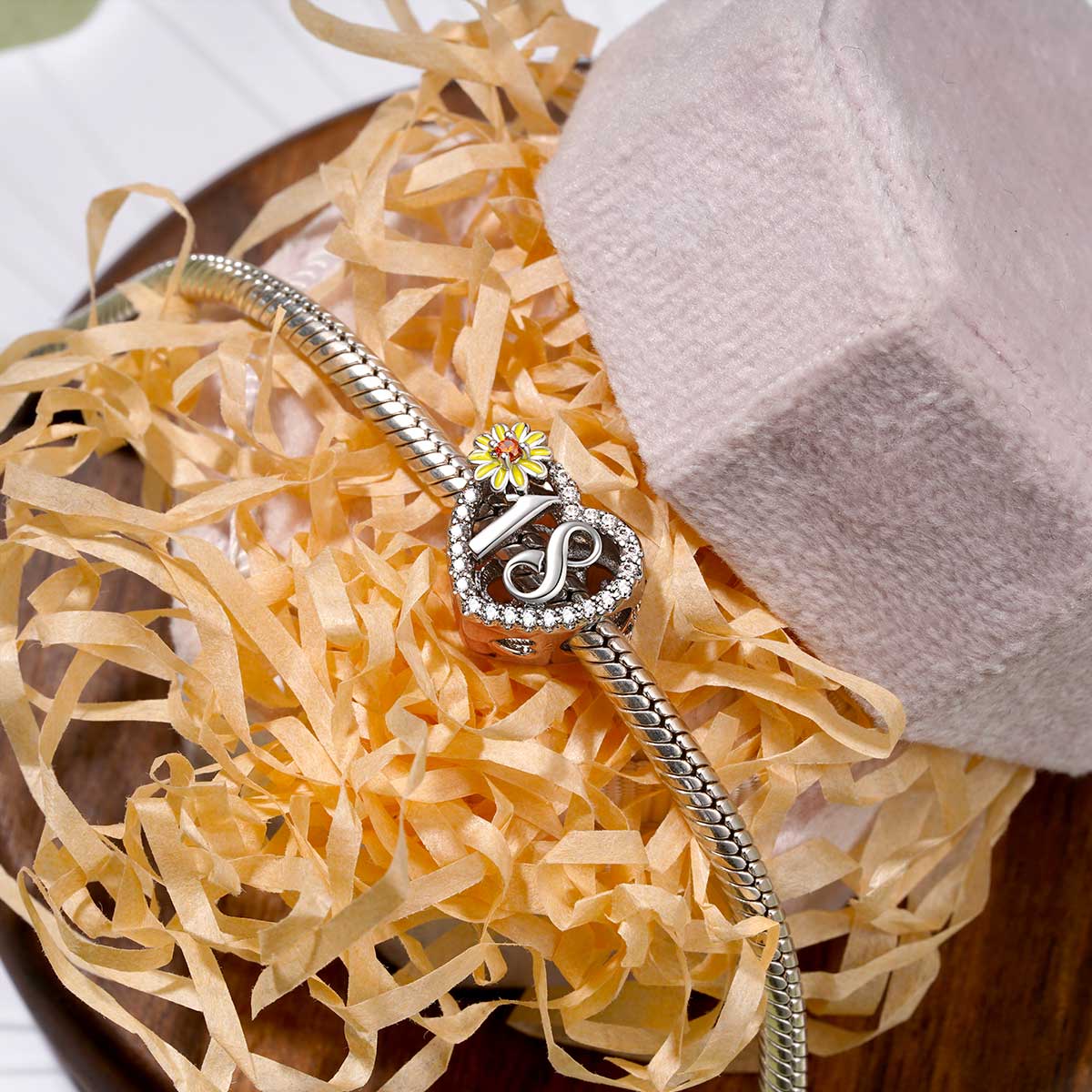 Gnoce Celebration 18th Birthday Heart Charm Platinum-plated Silver Blend - Image 2