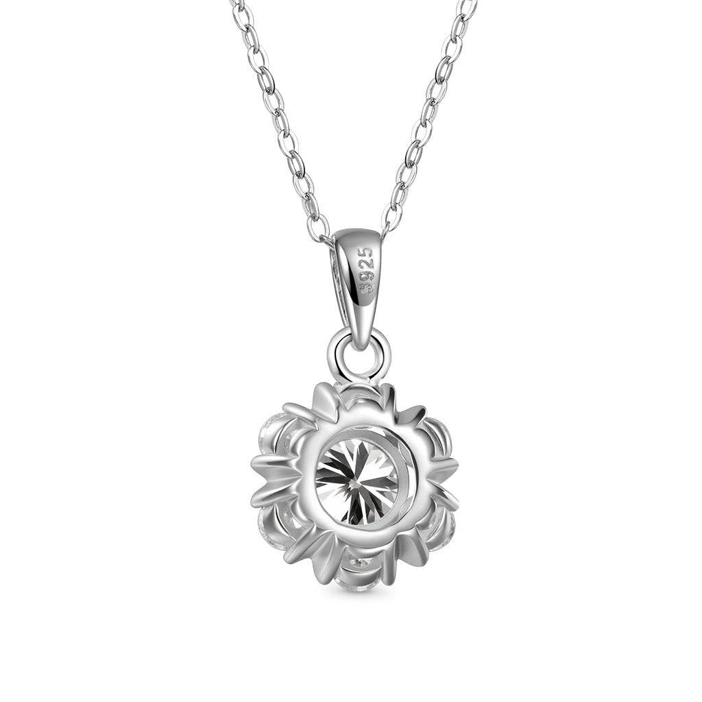 Gnoce Moissanite Snowflake Necklace Platinum-plated Silver Blend - Image 2