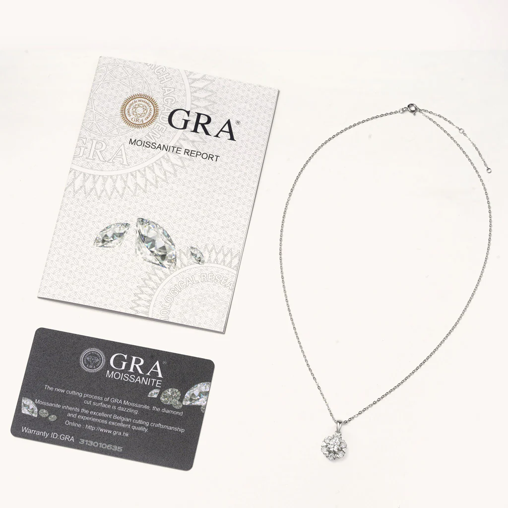 Gnoce Moissanite Snowflake Necklace Platinum-plated Silver Blend - Image 3