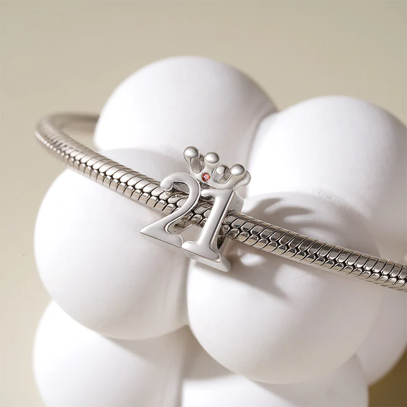 Gnoce Sweet 21st Birthday Charm Platinum-plated Silver Blend - Image 3