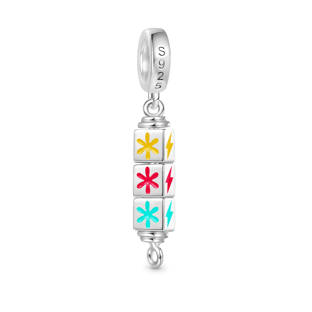 Gnoce Personalized 3-Block Rotating Digital Charm Platinum-plated Silver Blend - Image 3