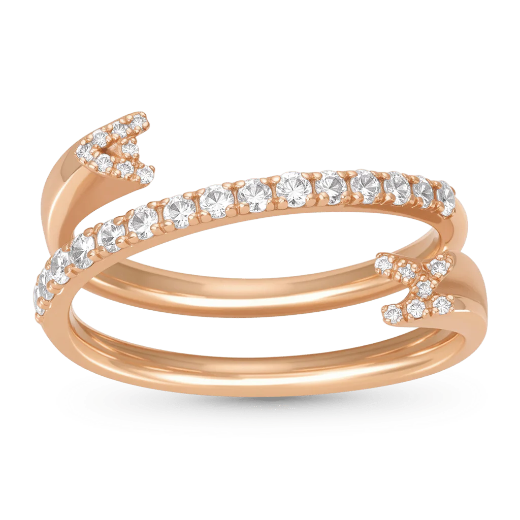 Gnoce Personalized Cuff 3 Row Nesting Ring with Engraving - Image 5