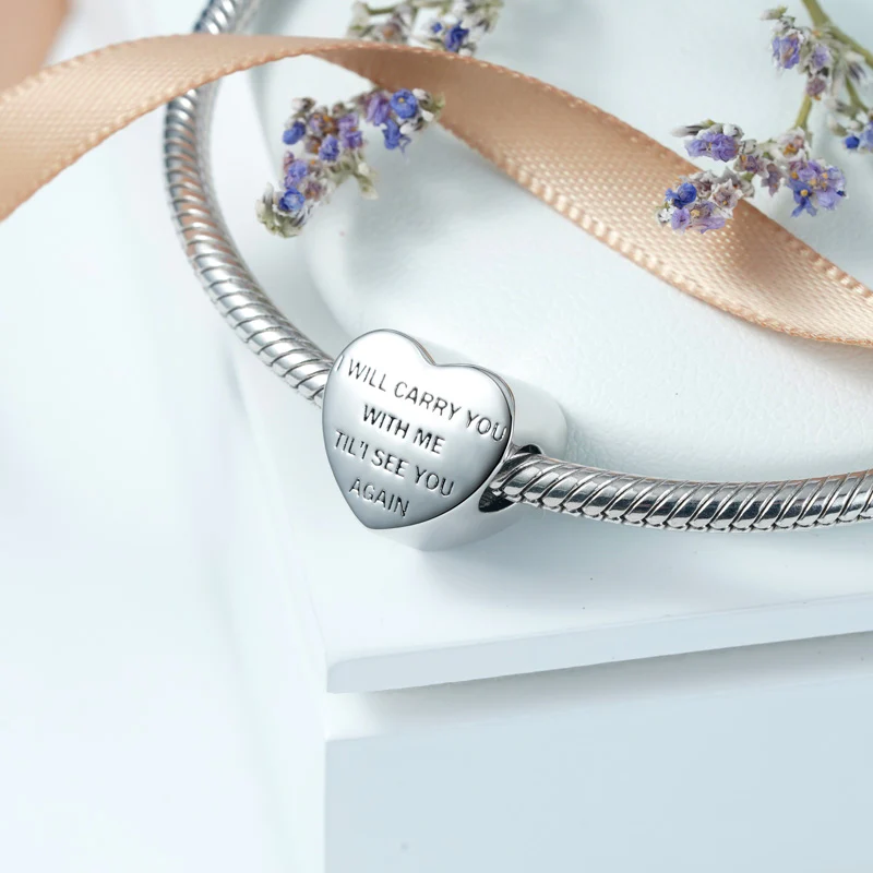 Gnoce "Accompany You Forever" Personalized Photo Charm Platinum-plated Silver Blend - Image 2