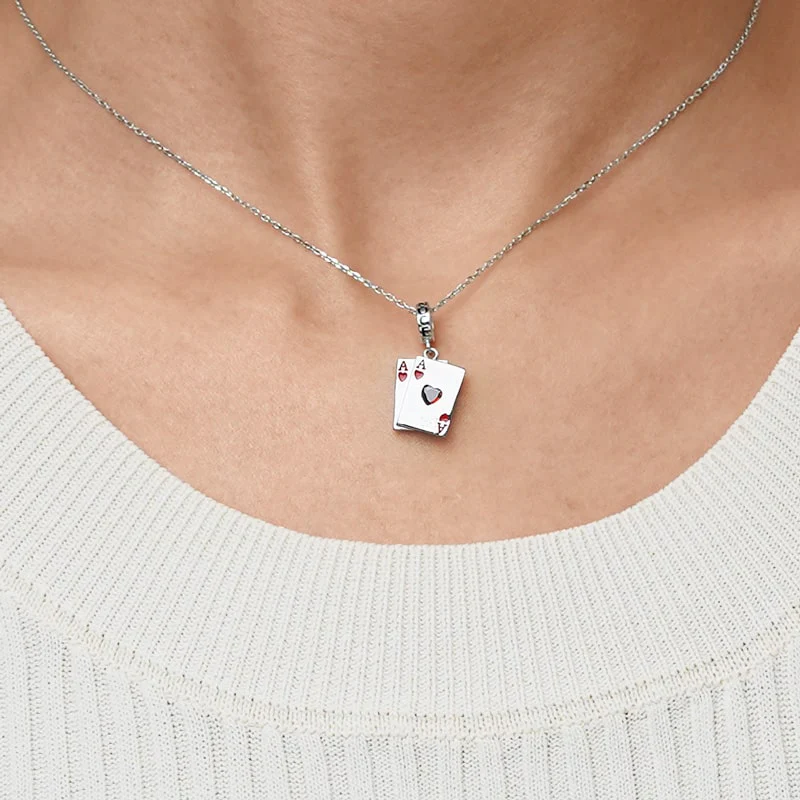 Gnoce Ace of Heart Playing Card Charm Platinum-plated Silver Blend - Image 7