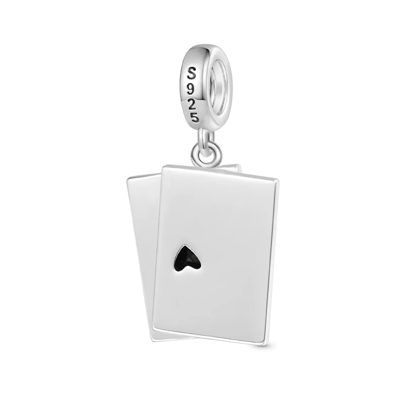 Gnoce Ace of Spades Playing Card Charm Platinum-plated Silver Blend - Image 2