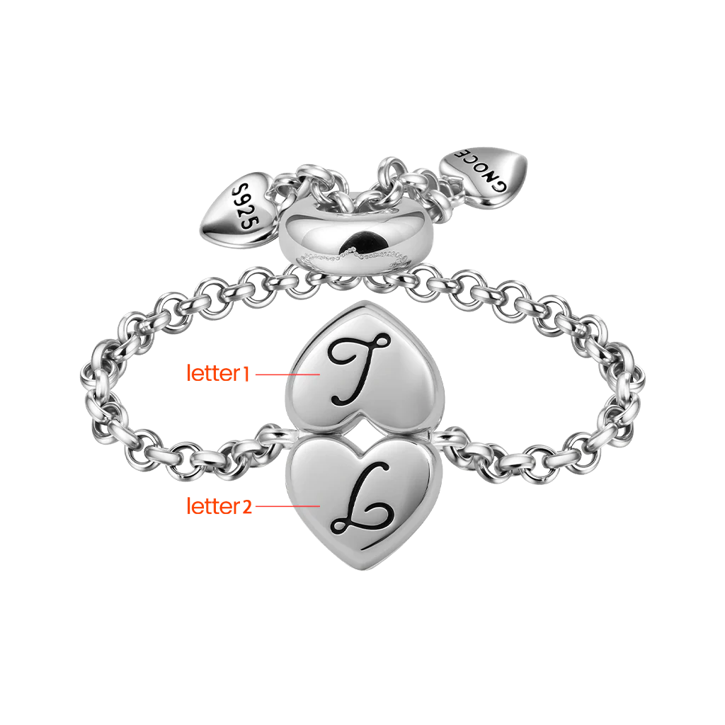 Gnoce Adjustable Chain Initial Love Ring - Image 3