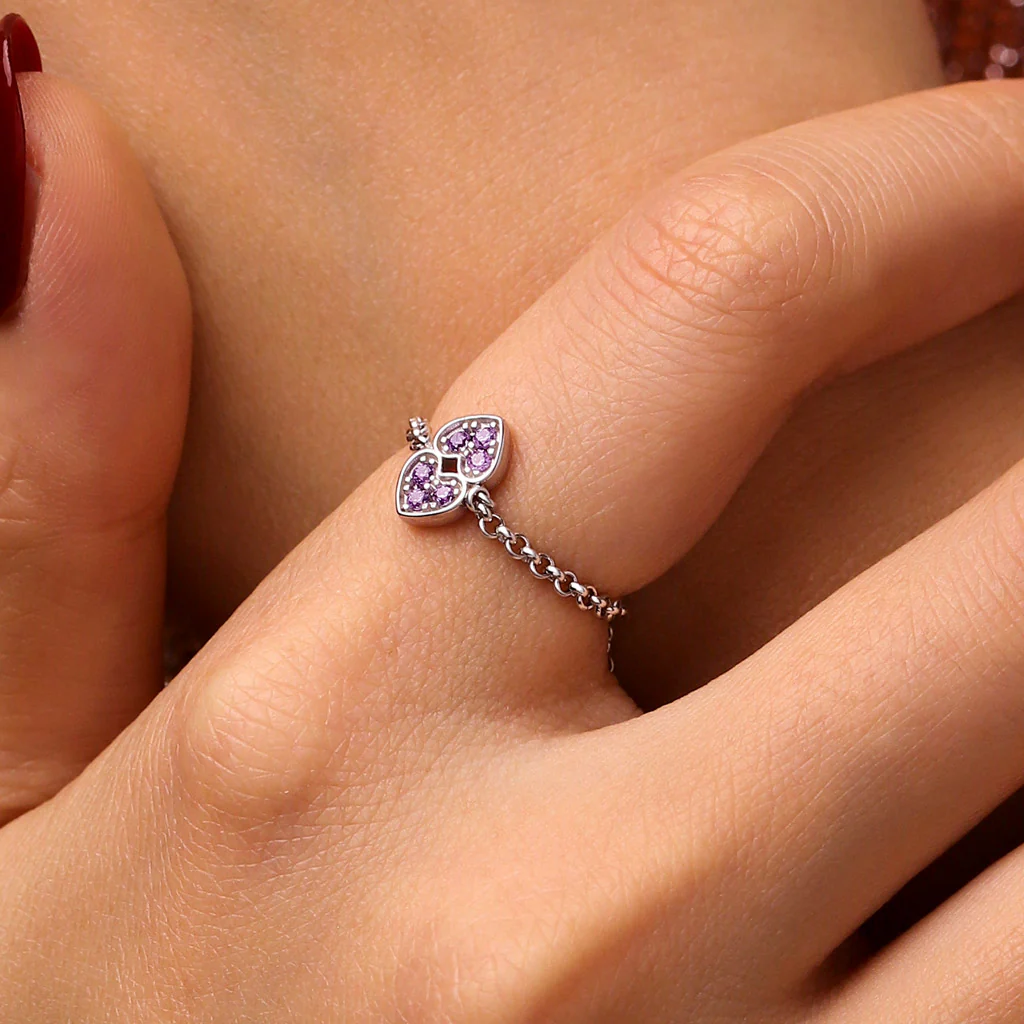 Gnoce Adjustable Chain Initial Love Ring - Image 6