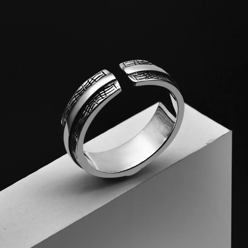 Adjustable Eye of God Men's Vintage Ring S925 Sterling Silver for Men - Image 3