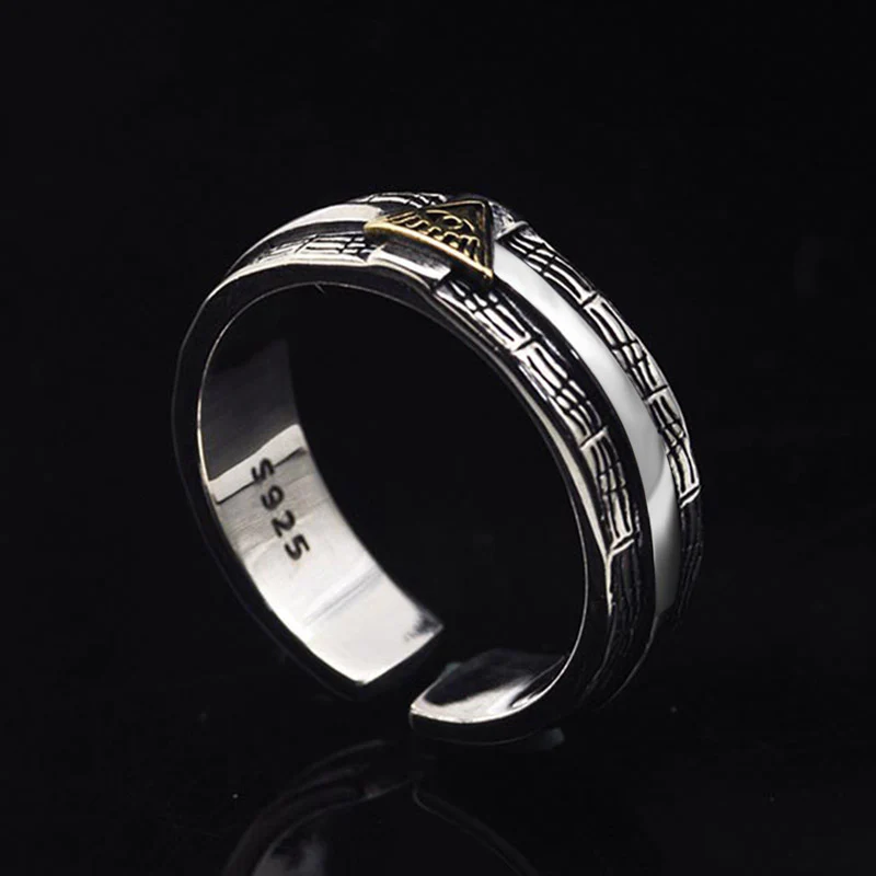 Adjustable Eye of God Men's Vintage Ring S925 Sterling Silver for Men - Image 5