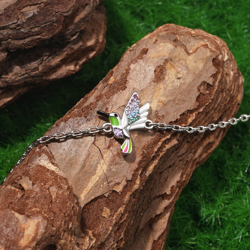 Gnoce Adjustable Hummingbird Bracelet Platinum-plated Silver Blend - Image 2
