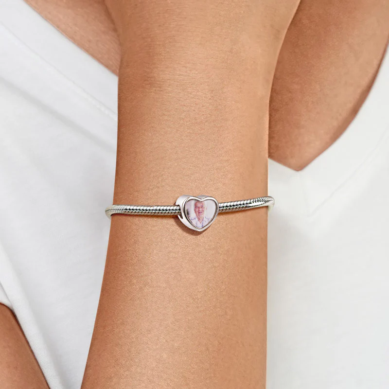 Gnoce "Always with You" Personalized Photo Charm Platinum-plated Silver Blend - Image 4