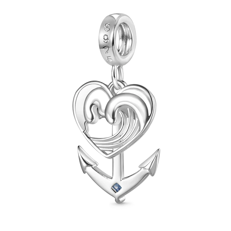 Gnoce Anchor Dangling Marine Charm Platinum-plated Silver Blend - Image 2
