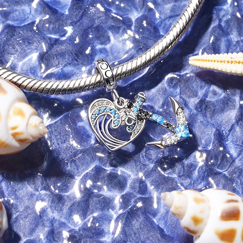 Gnoce Anchor Dangling Marine Charm Platinum-plated Silver Blend - Image 3